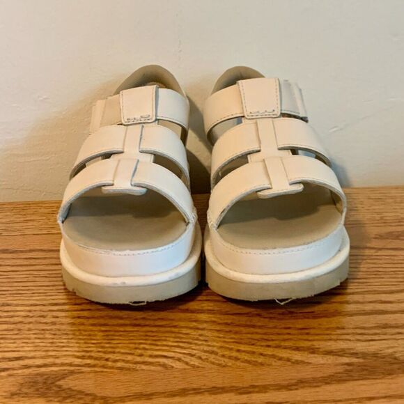UGG Goldenstar Platform Sandal 6 Cream White Strappy Leather Chunky Strap Summer - Picture 5 of 16